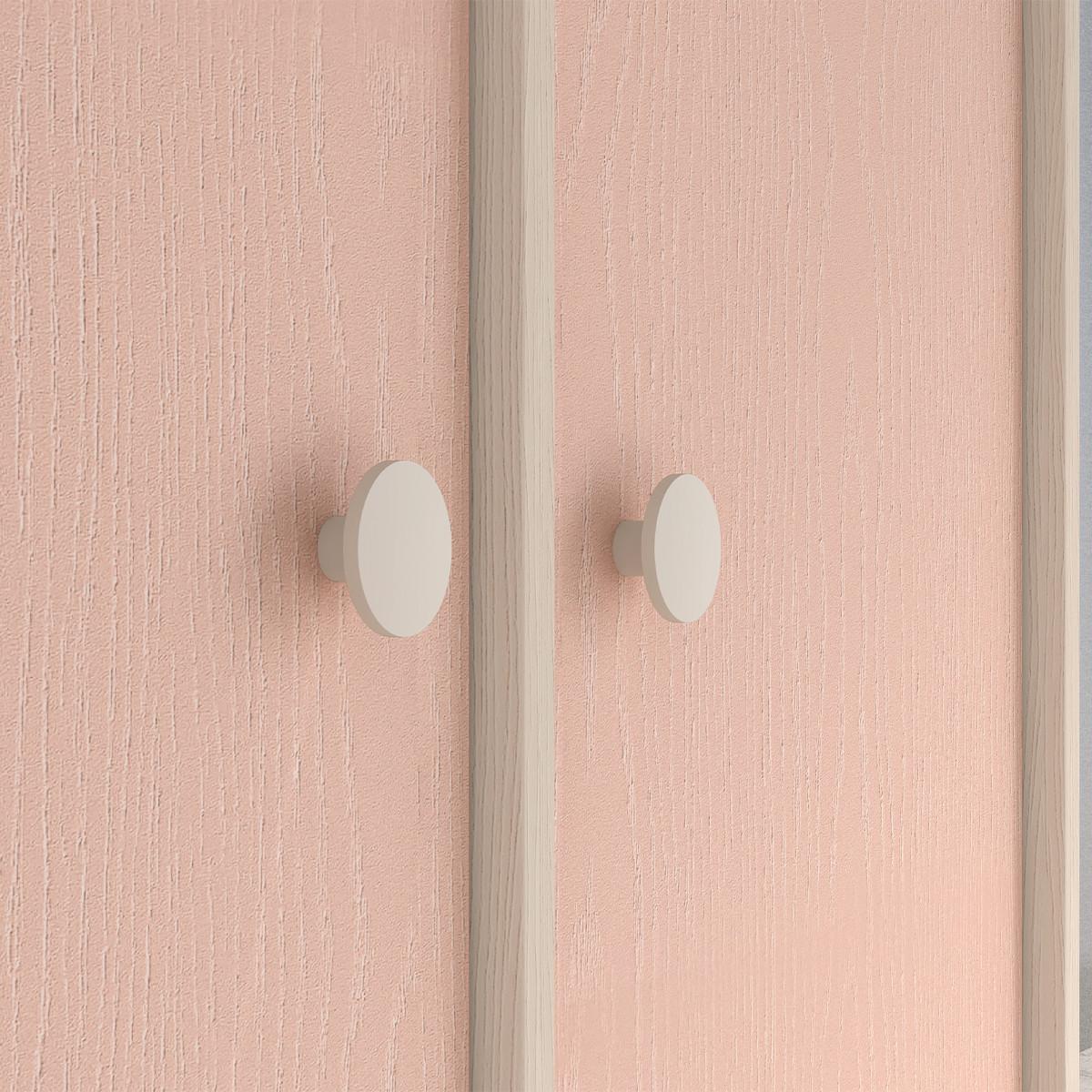 SCHRANK 2 Türen Alycia Beige - Korallenrosa - Holzeffekt - Pink, Holz (80/190/51cm) - Petits-meubles