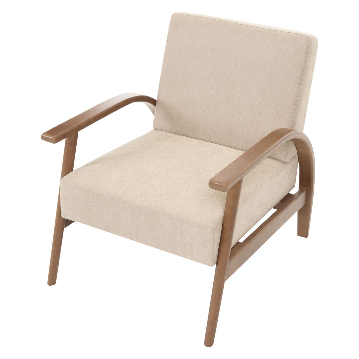SESSEL Stoff Beige Skara - Beige/Braun, Textil (70/83/88cm) - Beliani