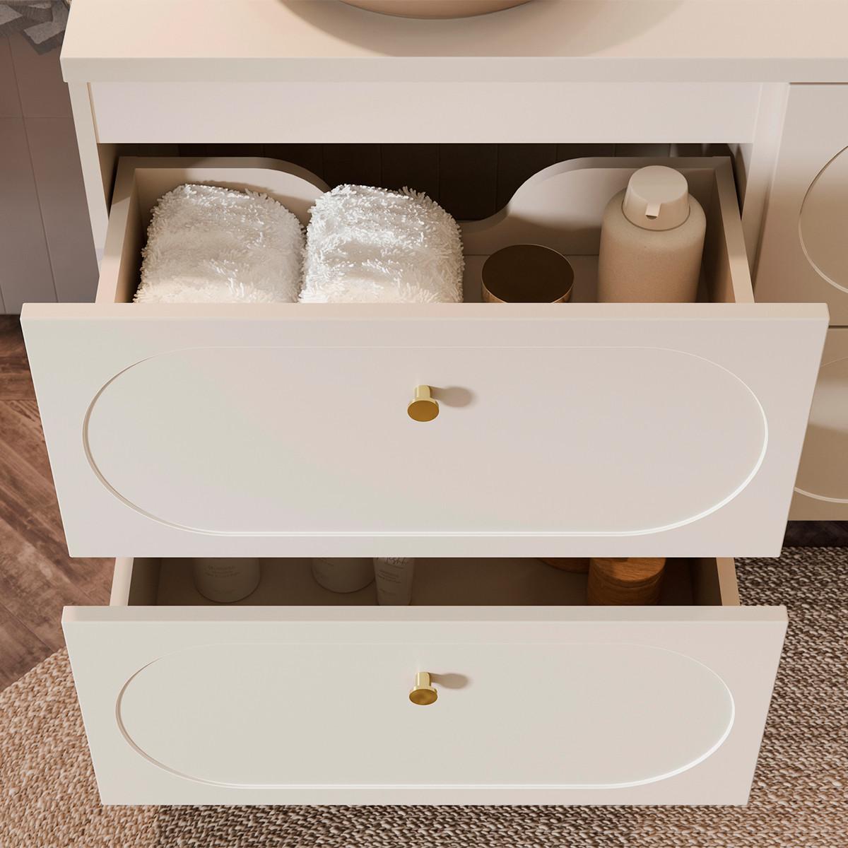 WASCHTISCHUNTERSCHRANK 120.6cm Sanae Sandbeige - Beige, Holzwerkstoff (120.6/59/46cm) - Petits-meubles