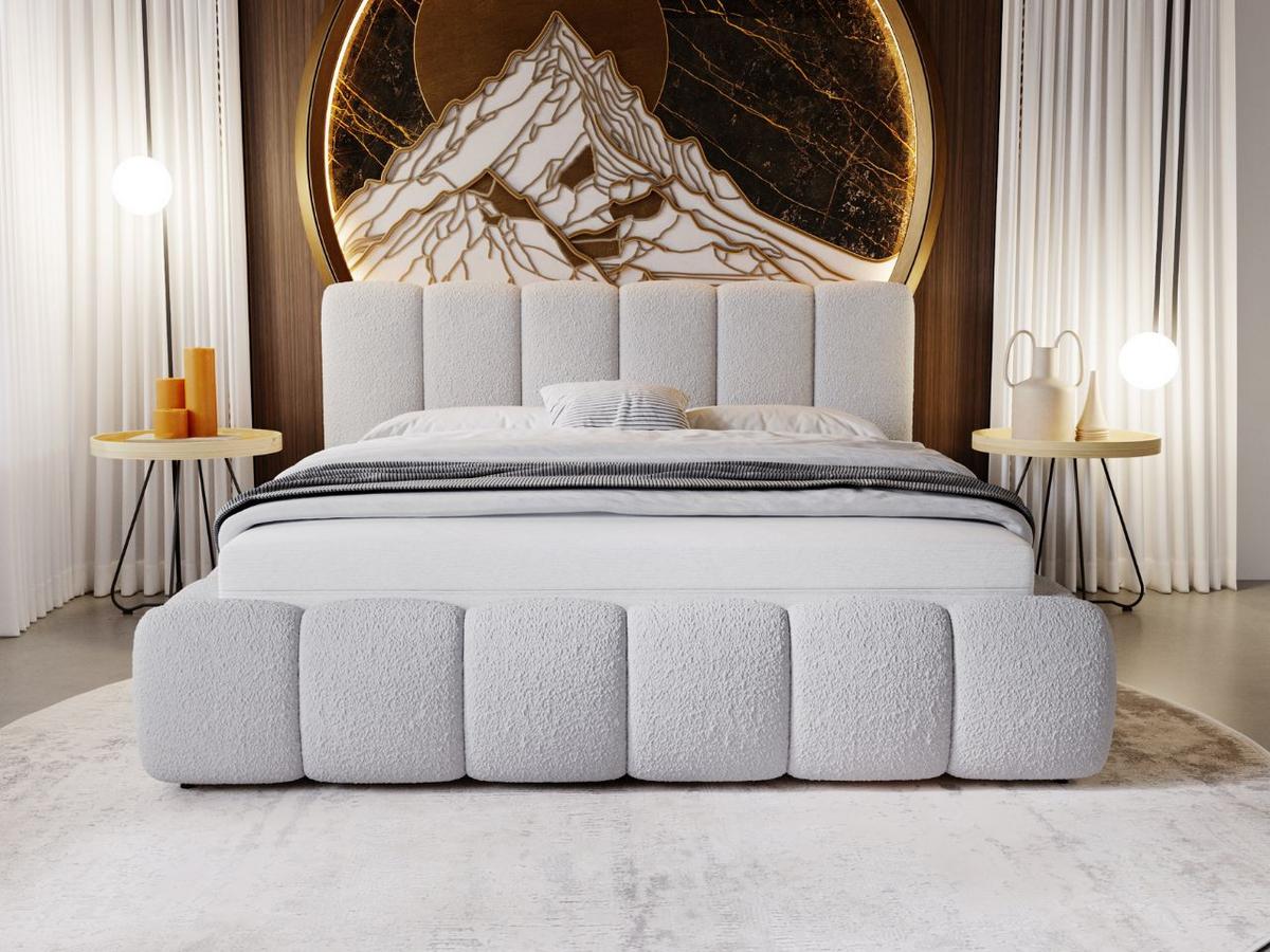 POLSTERBETT Cloud 140x200 Bouclé-Stoff Grau - Grau, Textil (140/200cm) - Graingold