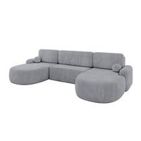 WOHNLANDSCHAFT mit Schlaffunktion und Bettkasten LIRA-U - 335x172x89 Grau - Greige, Holzwerkstoff/Textil (335/89/172cm) - ALTDECOR