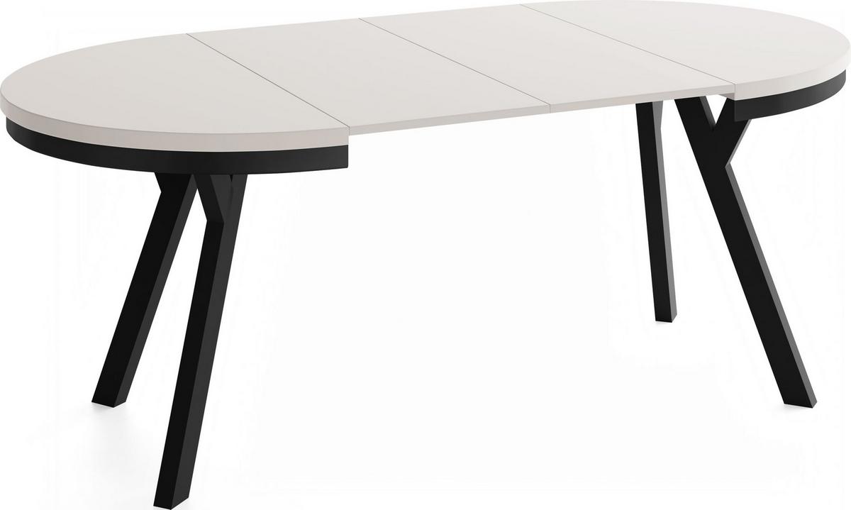 ESSTISCH Vero Neo rund ausziehbar verlängerbar, Kaschmir 90-190/90/77 cm - Kaschmir/Beige, Holz/Holzwerkstoff (90/190/77cm) - WFL GROUP