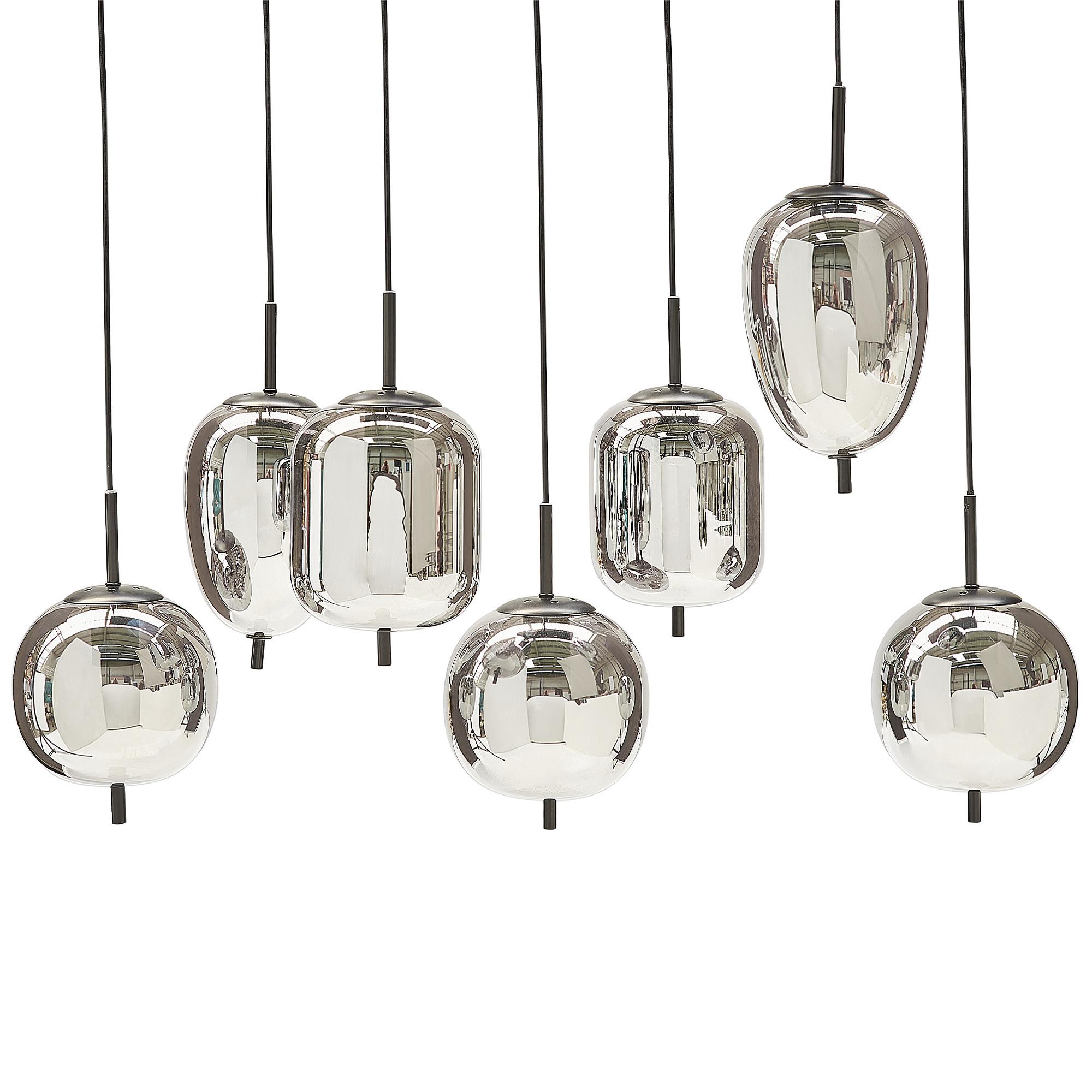 PENDELLEUCHTE Tarlo 90x35x122 cm - Silberfarben, Glas (35/90/122cm) - Beliani