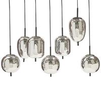 PENDELLEUCHTE Tarlo 90x35x122 cm - Silberfarben, Glas (35/90/122cm) - Beliani