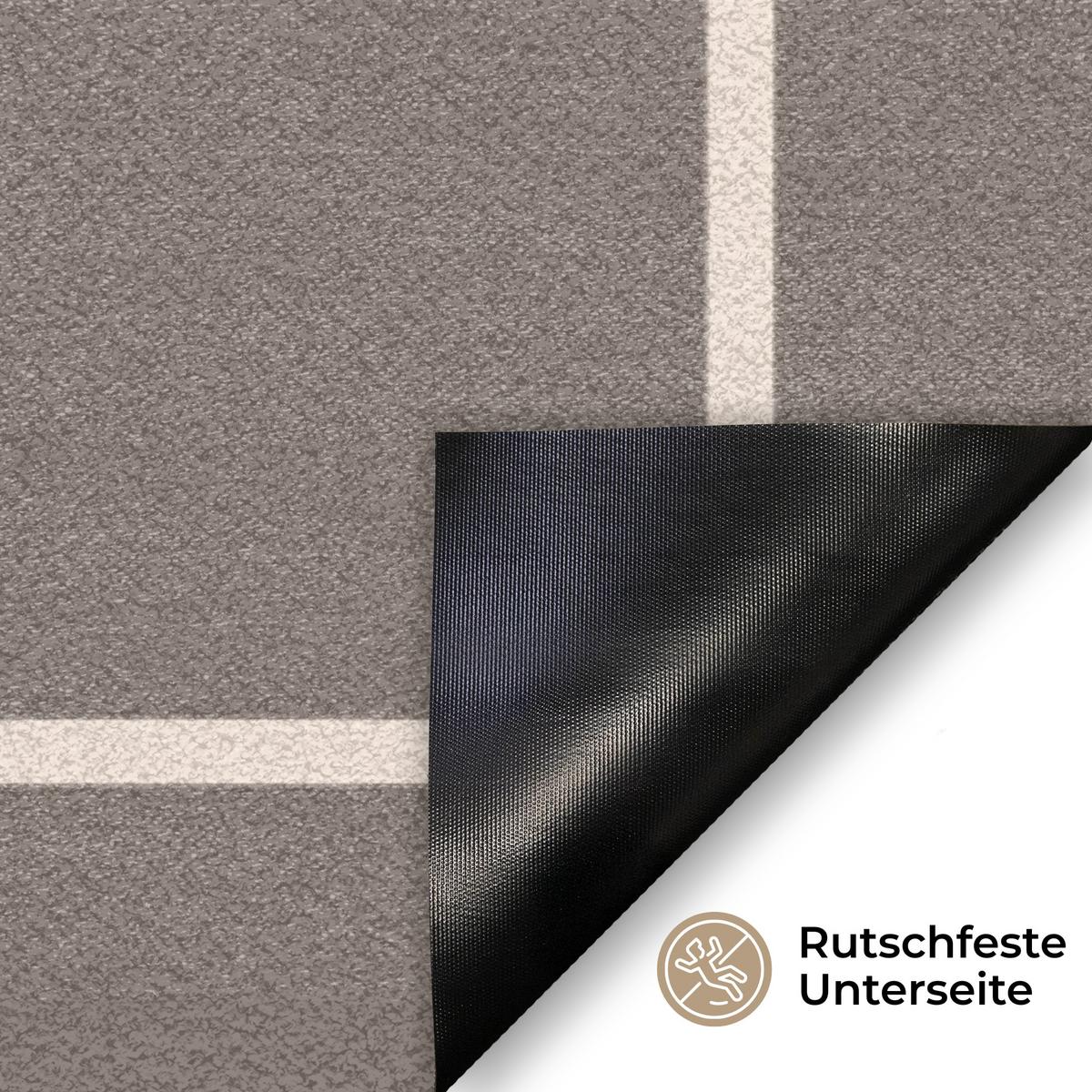 FUSSMATTE Willkommen - Braun Schmutzfänger 90x60 cm - Taupe, Kunststoff (90/0.4cm) - MuchoWow