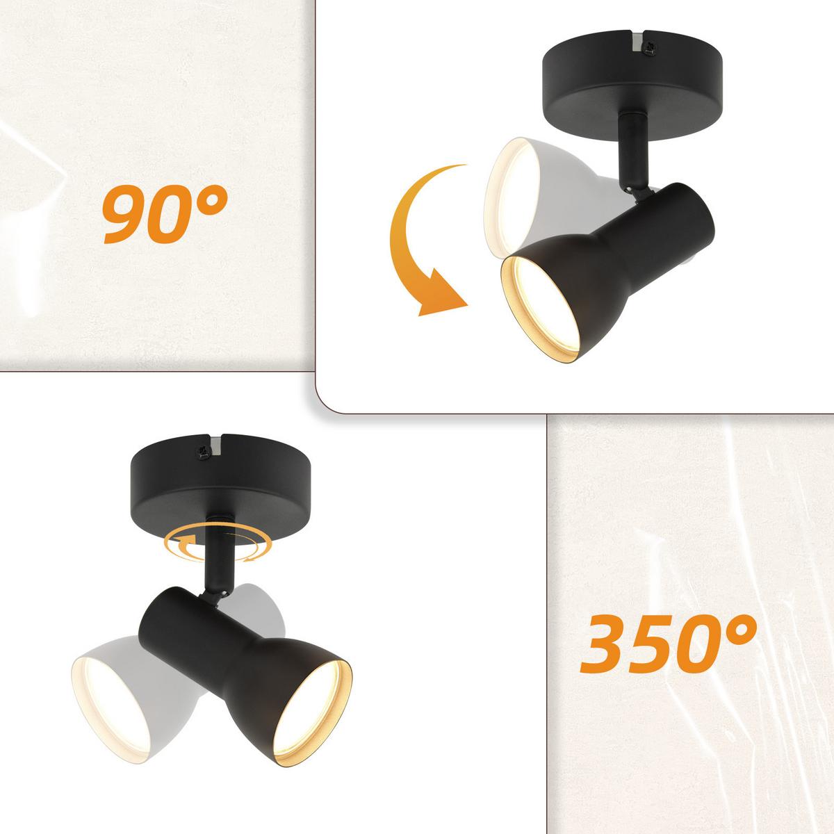 STRAHLER Gryvixa 1 Flammig 8/9/13.5 cm - Schwarz, Metall (13.5/8/9cm) - ZMH