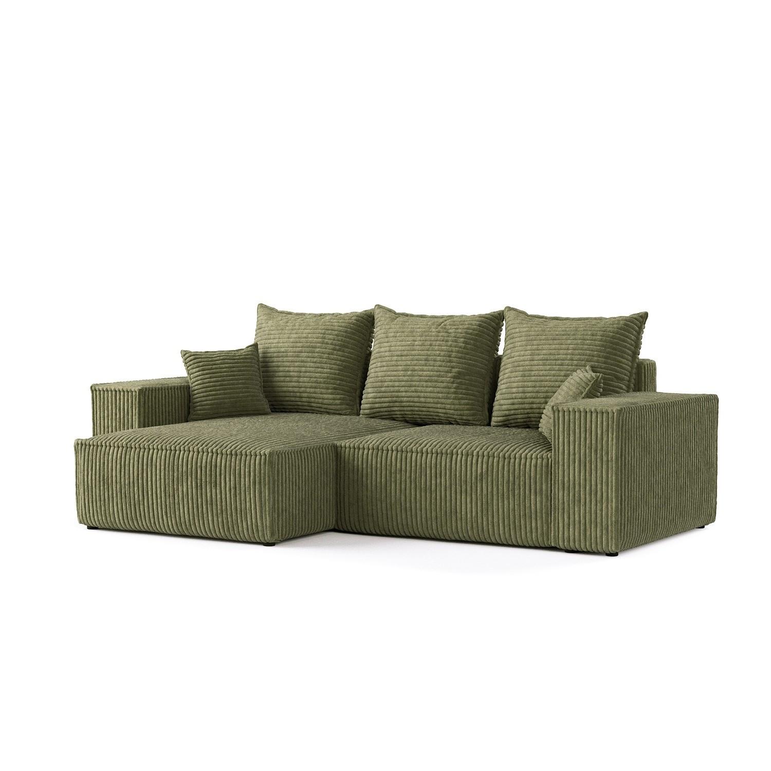 ECKSOFA SENSO mit Schlaffunktion Grün im Tilia Stoff - Schwarz/Grün, Holz/Holzwerkstoff (255/148cm) - AltaBeds