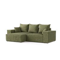 ECKSOFA SENSO mit Schlaffunktion Grün im Tilia Stoff - Schwarz/Grün, Holz/Holzwerkstoff (255/148cm) - AltaBeds