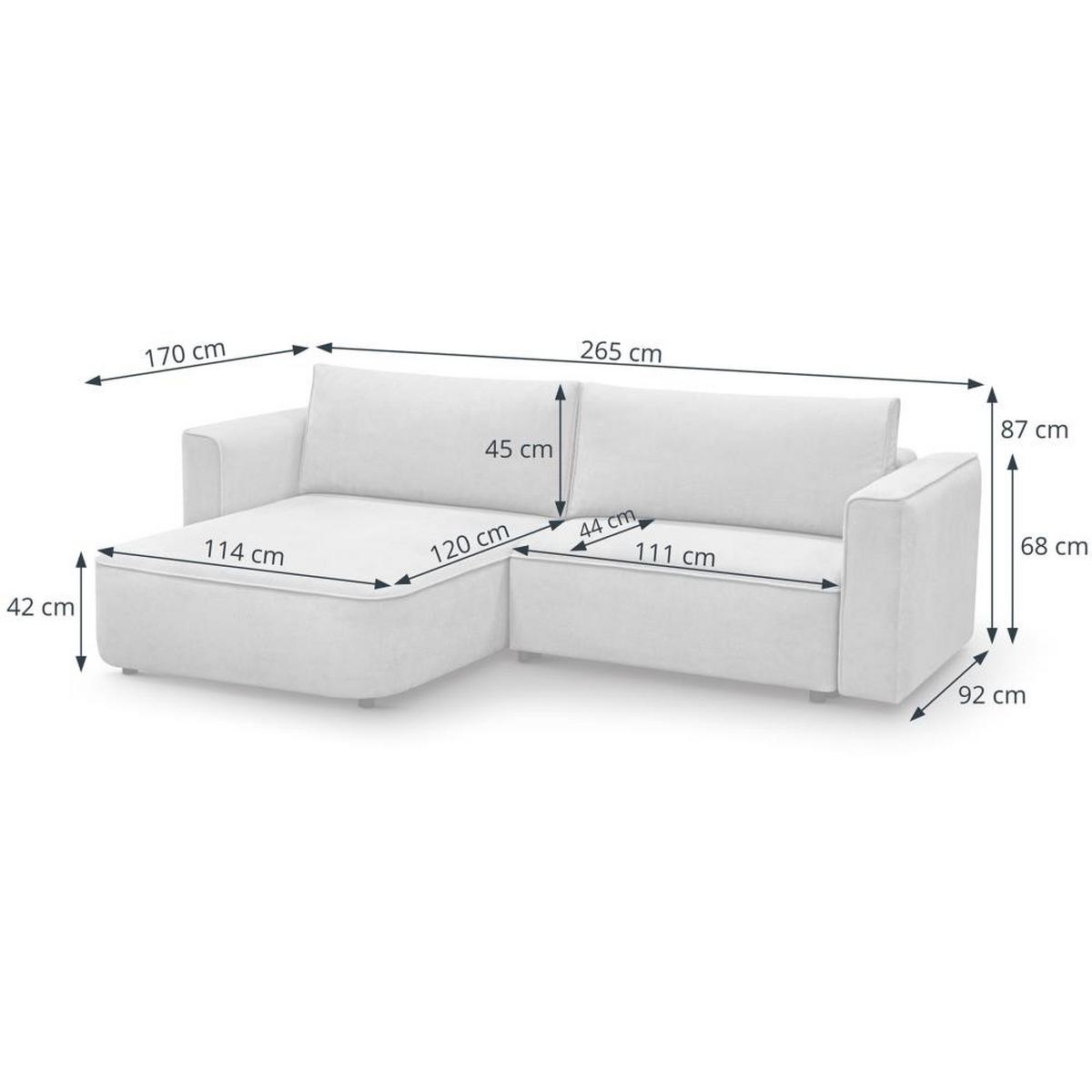 ECKSCHLAFSOFA Carlos dunkelblau - Schwarz/Dunkelblau, Kunststoff/Textil (265/170cm) - Beautysofa