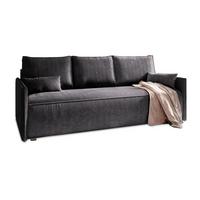 BETTSOFA MESTOR Graphitfarben Kordstoff mit Schlaffunktion - Graphitfarben, Textil (206/83/87cm) - MASSENO