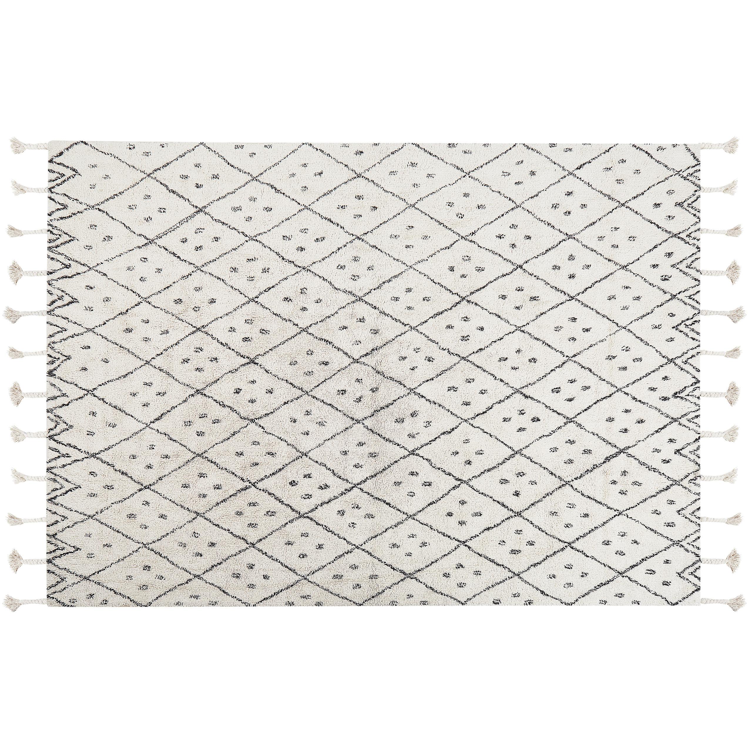 KURZFLOR-TEPPICH Agadir 230/160 cm - Weiß, Textil (160/230cm) - Beliani