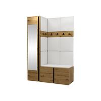 GARDEROBEN-SET Orion X - Eiche Artisan/Weiß, Holzwerkstoff/Kunststoff (124/186/46cm) - MIRJAN24