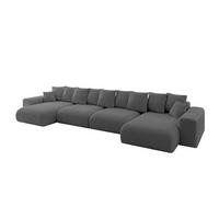 WOHNLANDSCHAFT mit Schlaffunktion ESKAR-U2-464x176x72cm Grau - Platinfarben, Holzwerkstoff/Kunststoff (176/72/464cm) - ALTDECOR