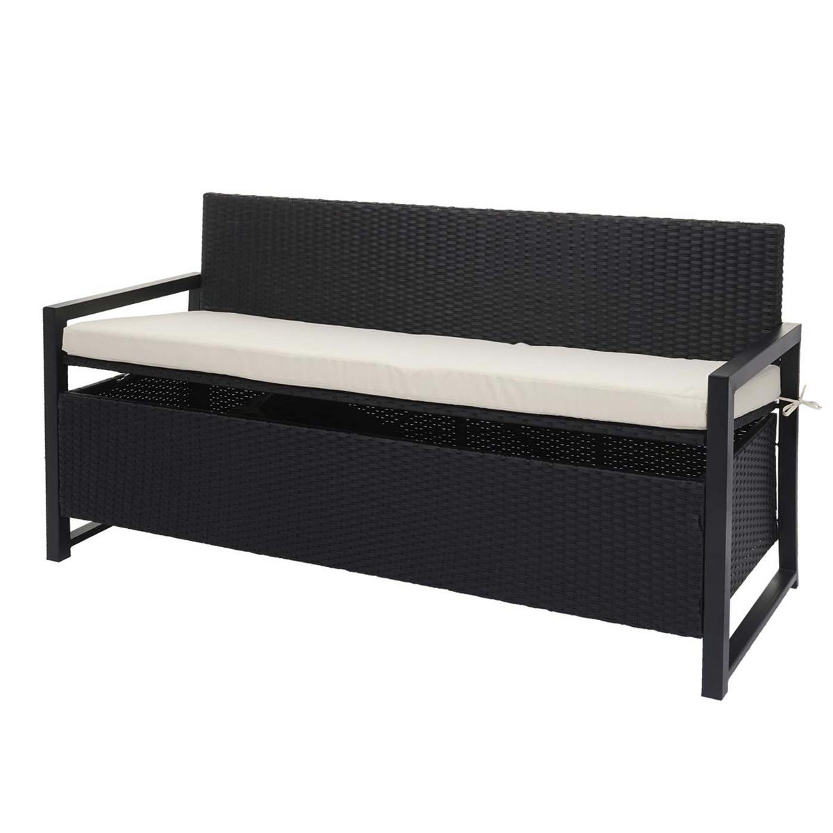 SITZBANK Anthrazit, Cremeweiß - Anthrazit/Weiß, Kunststoff (164/87/57cm) - MCW