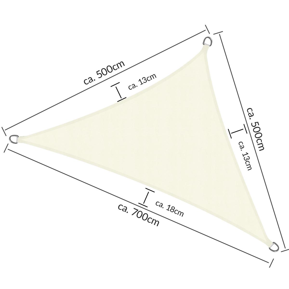 SONNENSEGEL SolVision PS9 500/500/700 cm dreieckig Creme PE - Creme, Kunststoff (500/500cm) - Sol Royal