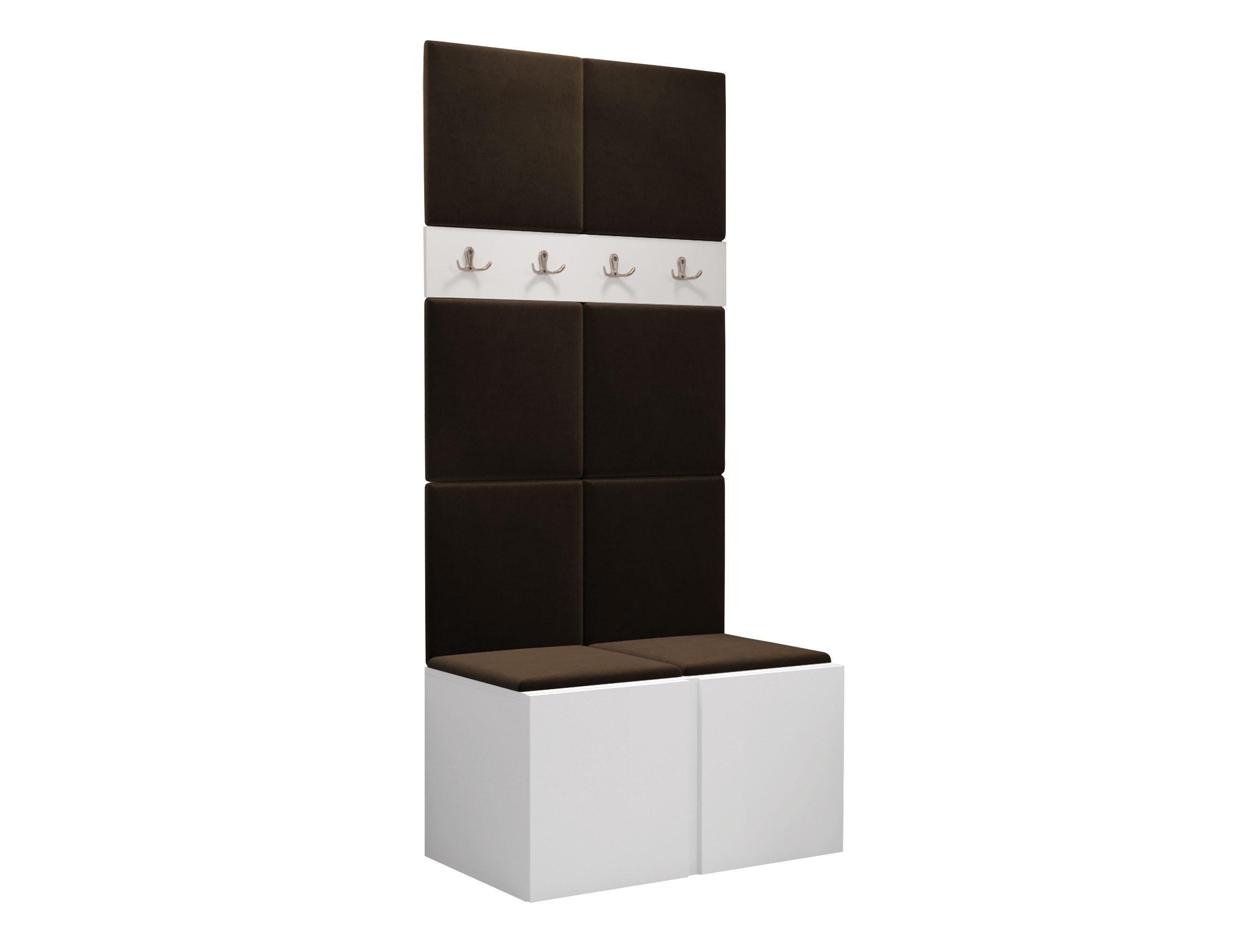 GARDEROBEN-SET Orion IV - Weiß/Braun, Holzwerkstoff/Kunststoff (84/186/46cm) - MIRJAN24
