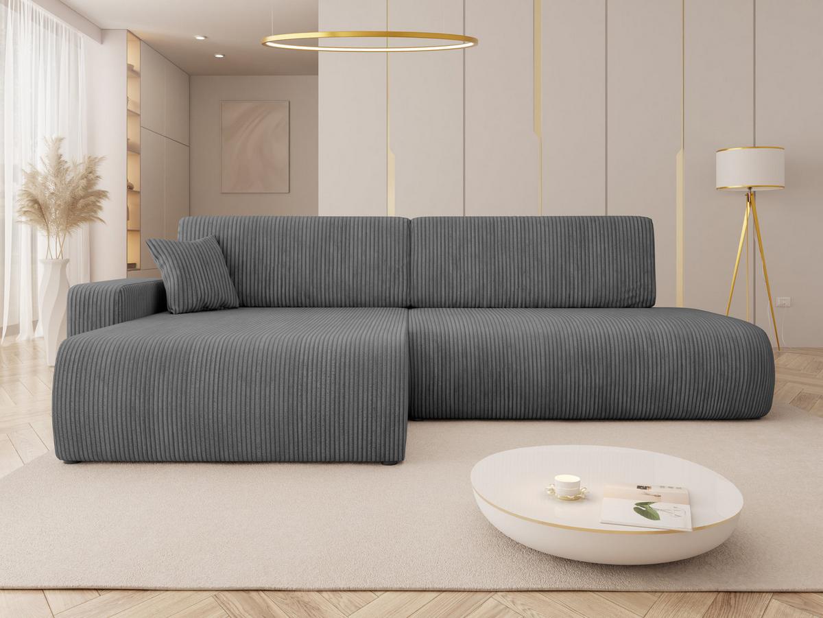 ECKSOFA Piano O Cord - Schwarz/Grau, Holz/Kunststoff (262/145cm) - MIRJAN24