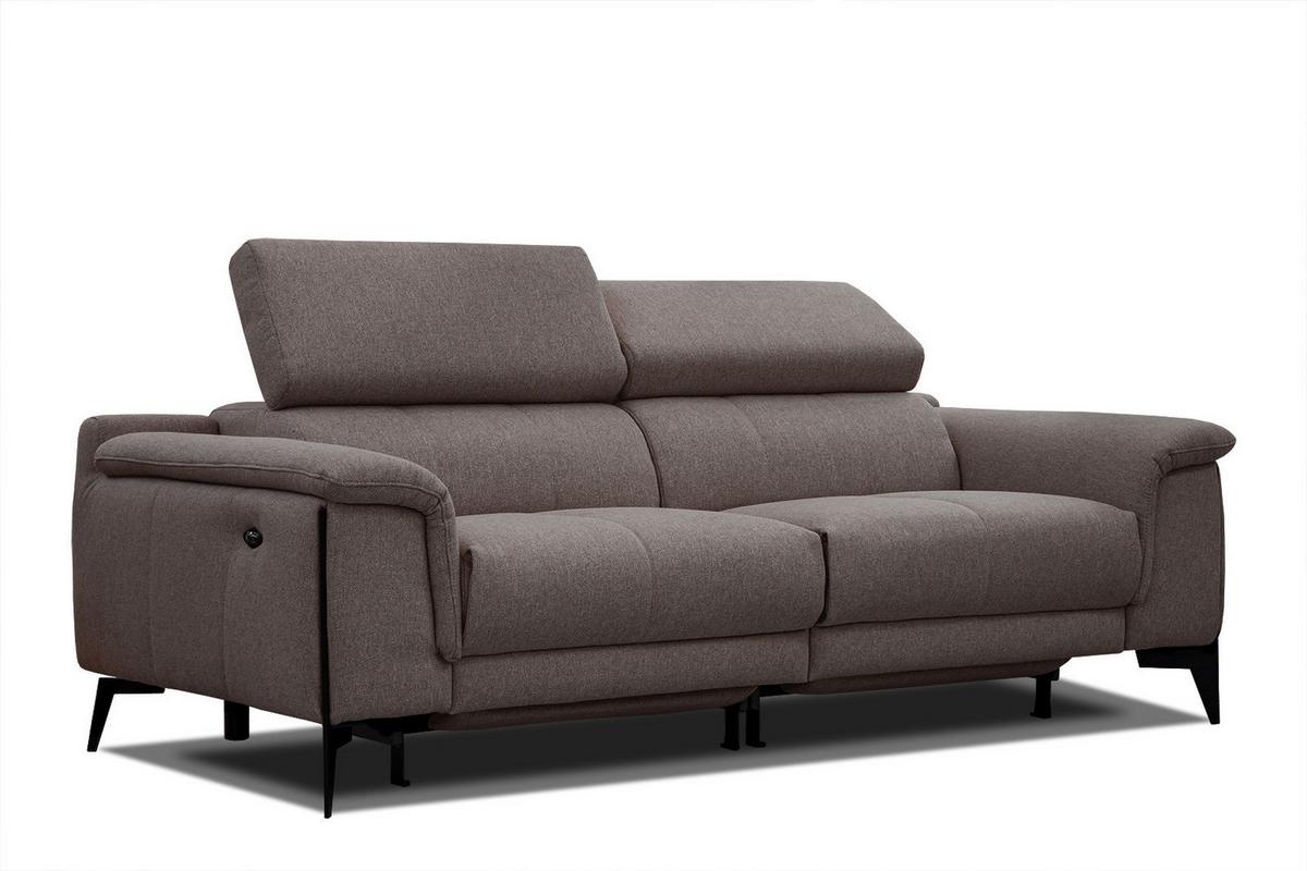 RELAXSOFA MATERA 3-Sitzer mit 2 Relaxfunktionen, braun - Schwarz/Braun, Holzwerkstoff/Textil (212/82/103cm) - Wozimo