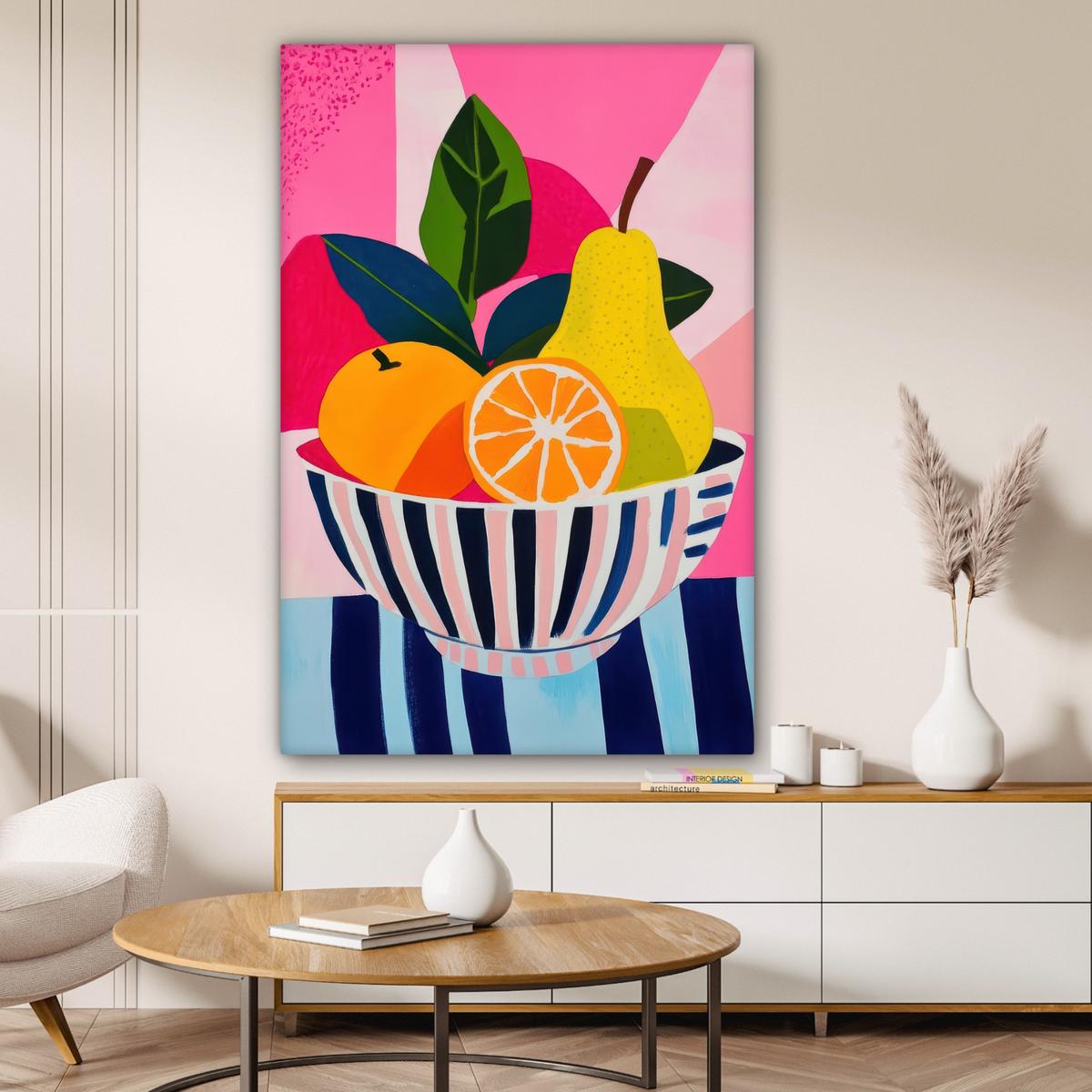 LEINWANDBILD Obst - Abstrakter Hintergrund - Rosa Deko XXL 80x120 cm - Pink, Textil (80/120cm) - MuchoWow