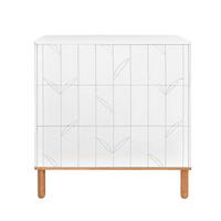 KOMMODE Weiß und Holz - Weiß, Holzwerkstoff (90/91/50cm) - Petits-meubles