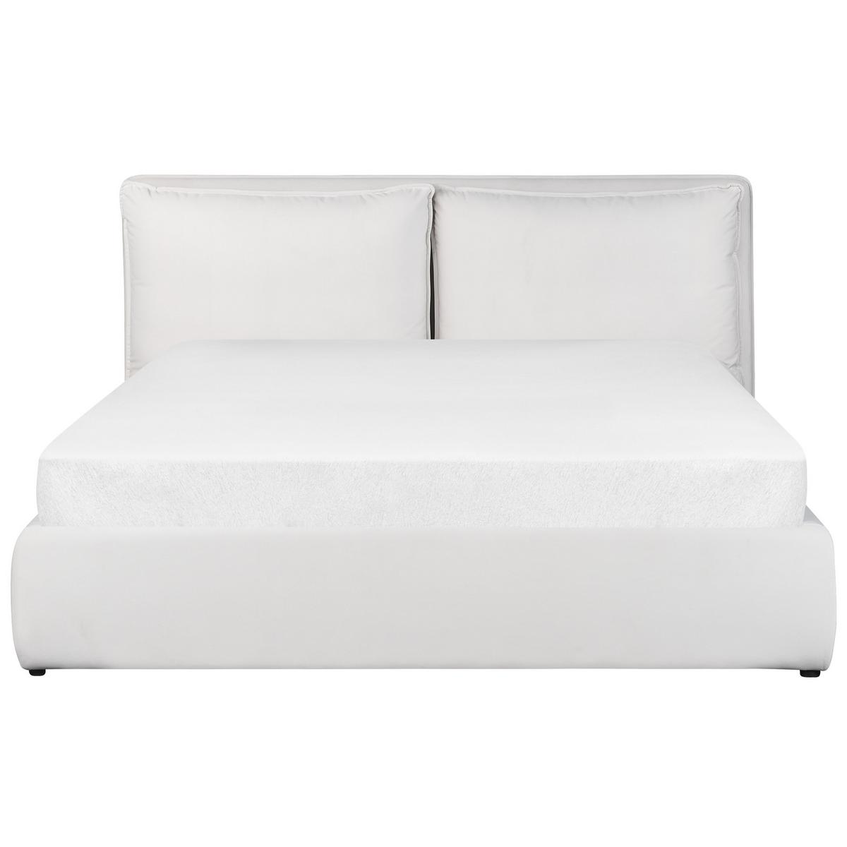 BETT 160/200cm Cremeweiß Bajonna - Creme, Textil (160/200cm) - Beliani
