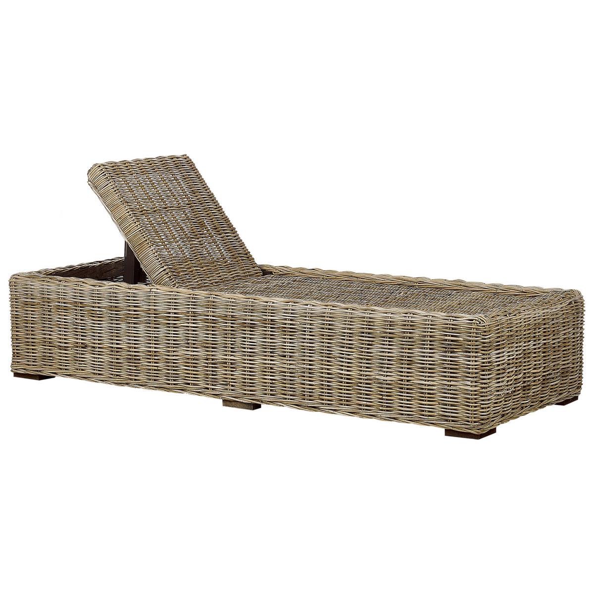 GARTENLIEGE Naturfarben Palese - Naturfarben/Grau, Naturmaterialien (77/88/195cm) - Beliani