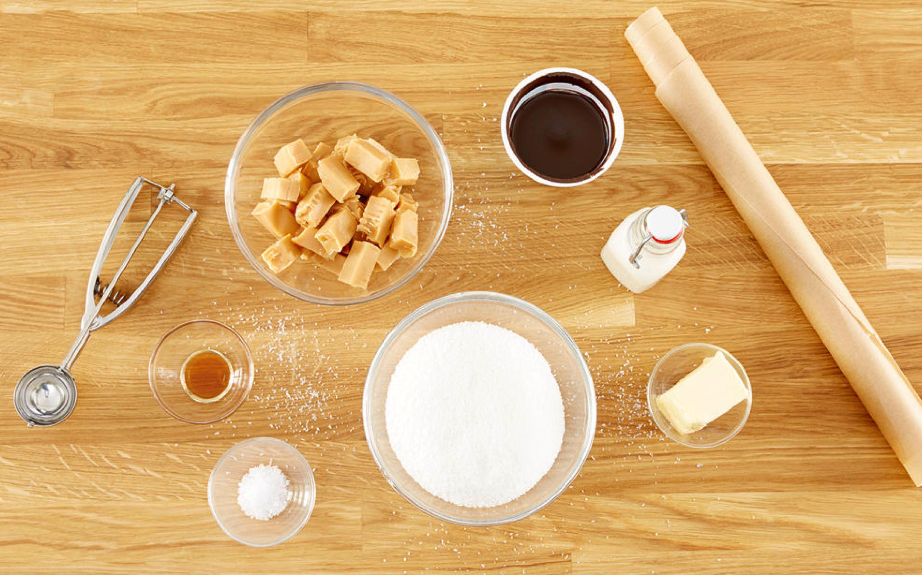 Makaroniki karmelowo - kokosowe - produkty