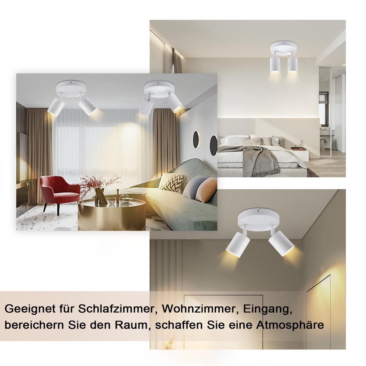 DECKENSTRAHLER Bayreuth 2-flammig 15/15/14.4 cm - Weiß, Metall (15/15/14.4cm) - Nettlife