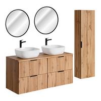 BADMÖBEL 120.8cm Adriel 2er-Set Holz - Braun, Holzwerkstoff (120.8/59/46cm) - Petits-meubles