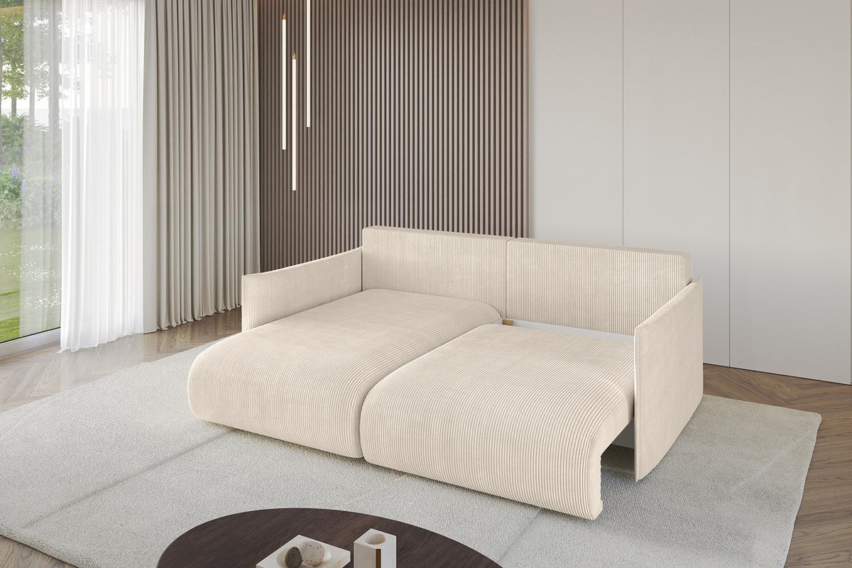 ECKSOFA Ottomane links ONESK-L 216x177x72 Beige Cord - Beige, Holzwerkstoff/Kunststoff (216/177cm) - ALTDECOR