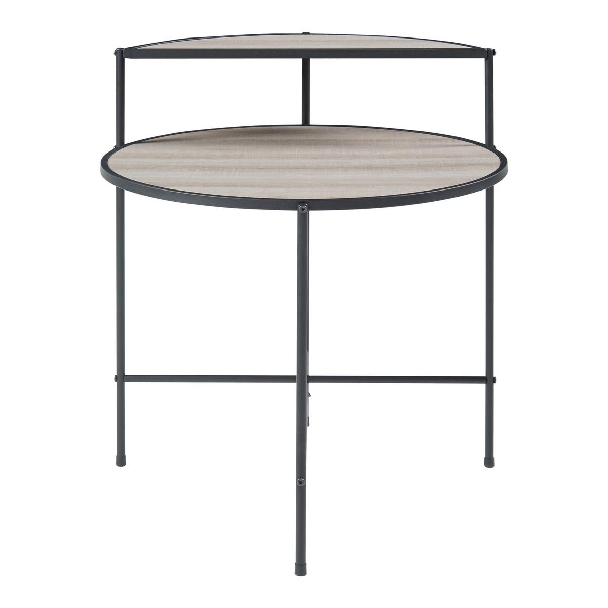 BEISTELLTISCH Fyresdal - Eichefarben/Schwarz, Holzwerkstoff/Metall (62/62/68cm) - [en.casa]