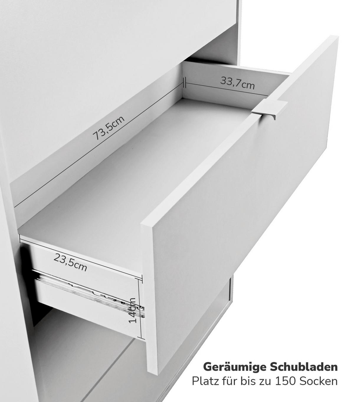 KOMMODE Die Stilvolle - Weiß, Holzwerkstoff (80/95/40cm) - Mokebo