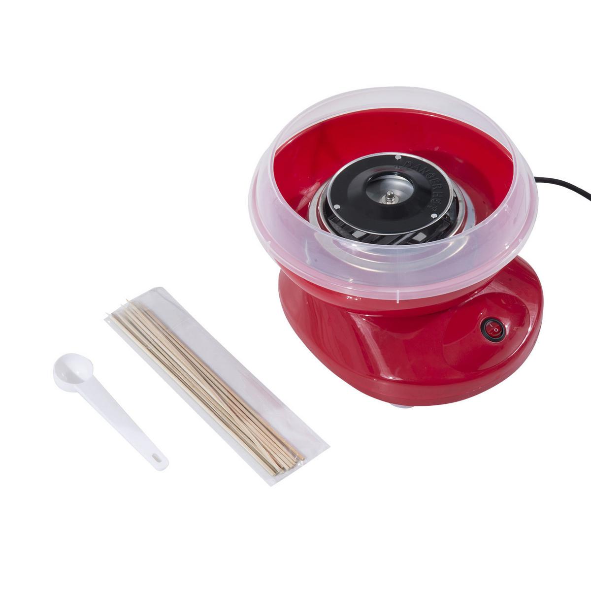 ZUCKERWATTEMASCHINE Edelstahl-und-PP Rot - Rot, Kunststoff (26/18/27cm) - HOMCOM