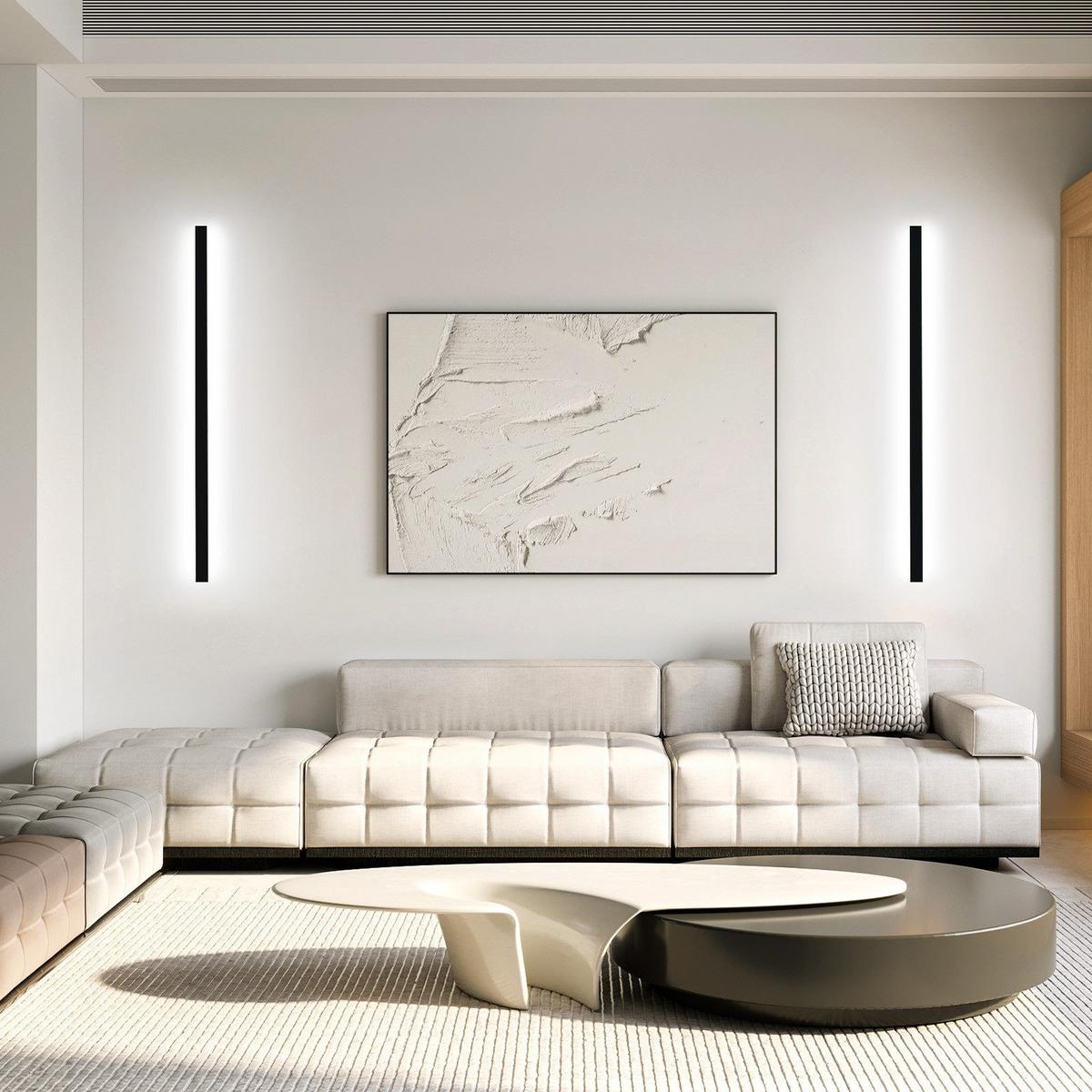 LED-WANDLEUCHTE Beaming 2.5/4/100 cm - Schwarz, Metall (4/2.5/100cm) - ZMH
