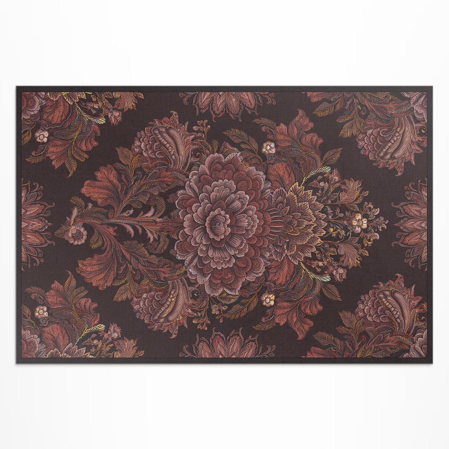 TEPPICH 100x150 cm Florale Komposition Vintage - Mokka, Kunststoff (100/150cm) - Wallfluent