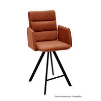 THEKENSTUHL drehbar (6er-Set) Diahann 52x109x60 Schwarz/Cognac - Cognac/Schwarz, Kunststoff (60/109/52cm) - 58aufmkessel
