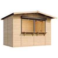MARKTBUDE Holz M150Z Gartenhaus, Holz - 263 x 336 cm / 6 m2 - Beige, Holz (336/232/236cm) - Timbela