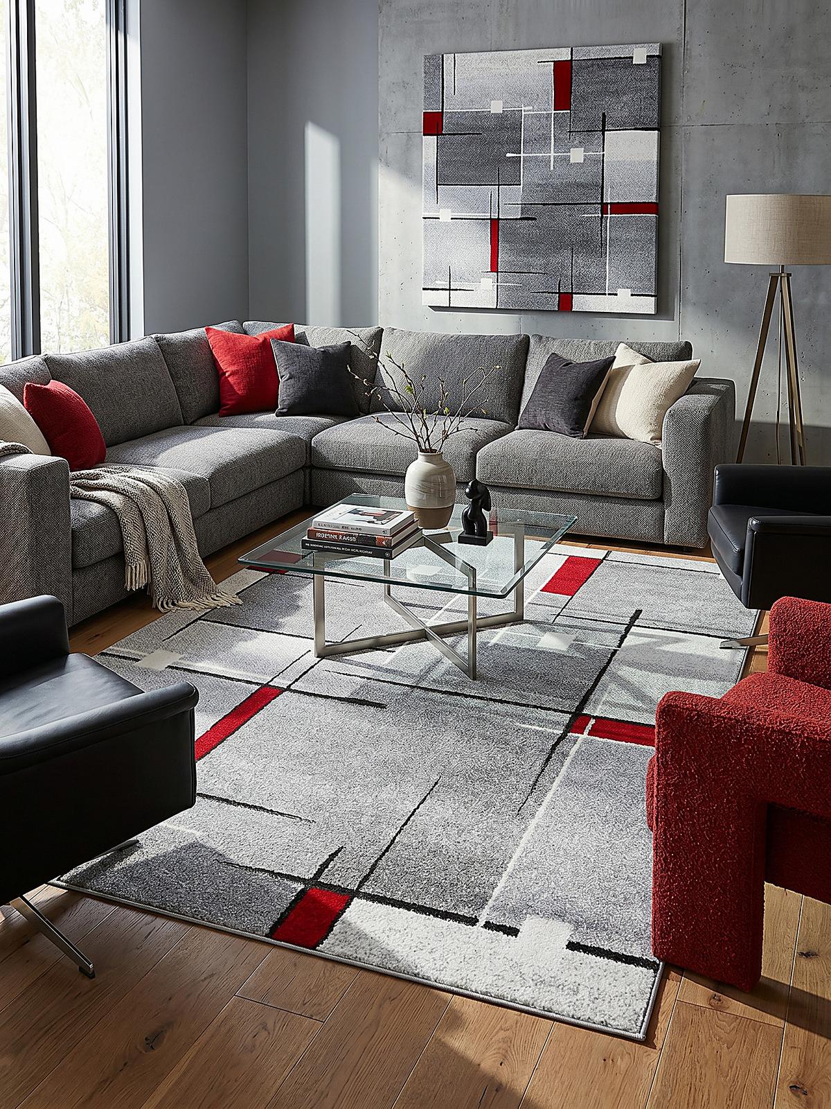 TEPPICH Niederflor Patchwork THUR Polypropylen Grau 80 x 140 cm - Grau, Textil (140/200cm) - KADIMA DESIGN