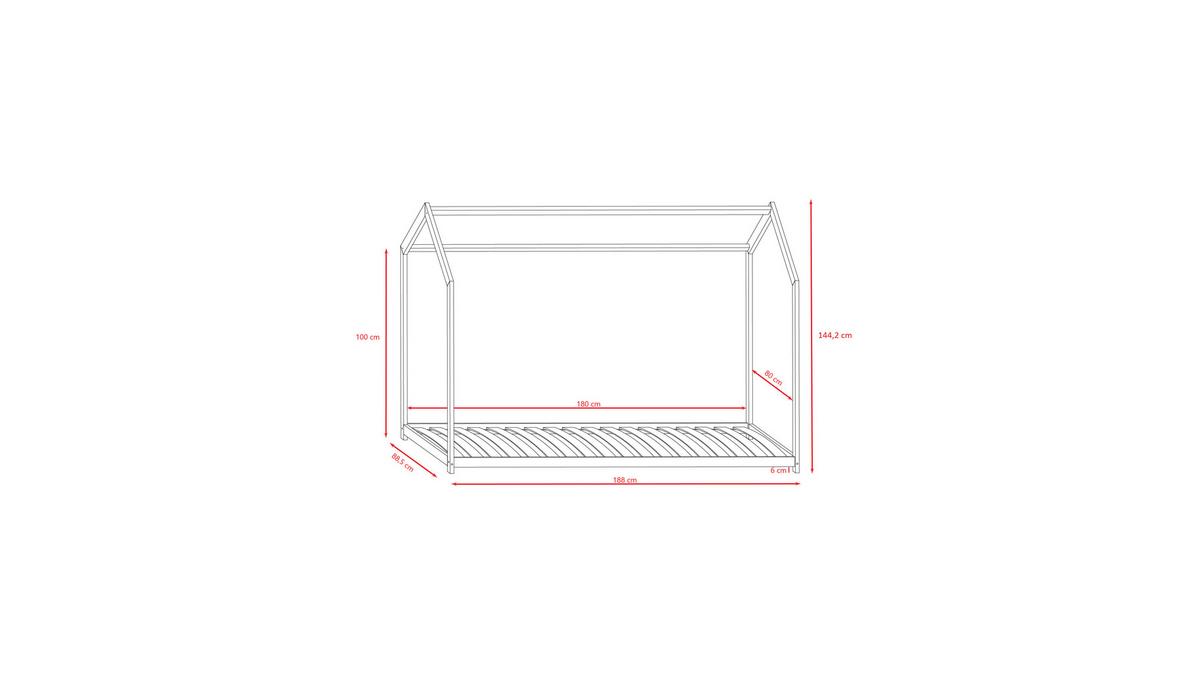KINDERBETT BELLA ohne Schublade ohne Matratze Weiß 180/80 - Weiß, Holzwerkstoff (80/180cm) - RAUMHIRSCH FURNITURE