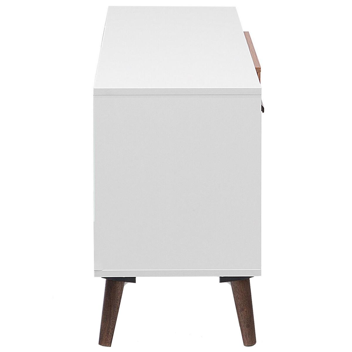 TV-MÖBEL Weiß, Dunkelbraun ALLOA 40/180/60 cm - Weiß, Holzwerkstoff (180/60/40cm) - Beliani