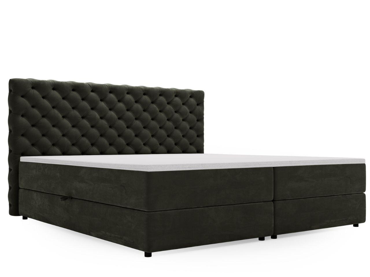 BOXBETT Bergamo 140x200 Dunkelgrau - Dunkelgrau/Schwarz, Holz/Textil (140/200cm) - Graingold