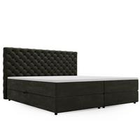 BOXBETT Bergamo 140x200 Dunkelgrau - Dunkelgrau/Schwarz, Holz/Textil (140/200cm) - Graingold