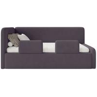 KINDERBETT Fanko Samt Violett 90x200 cm - Lila/Schwarz, Kunststoff/Textil (90/200cm) - Selsey