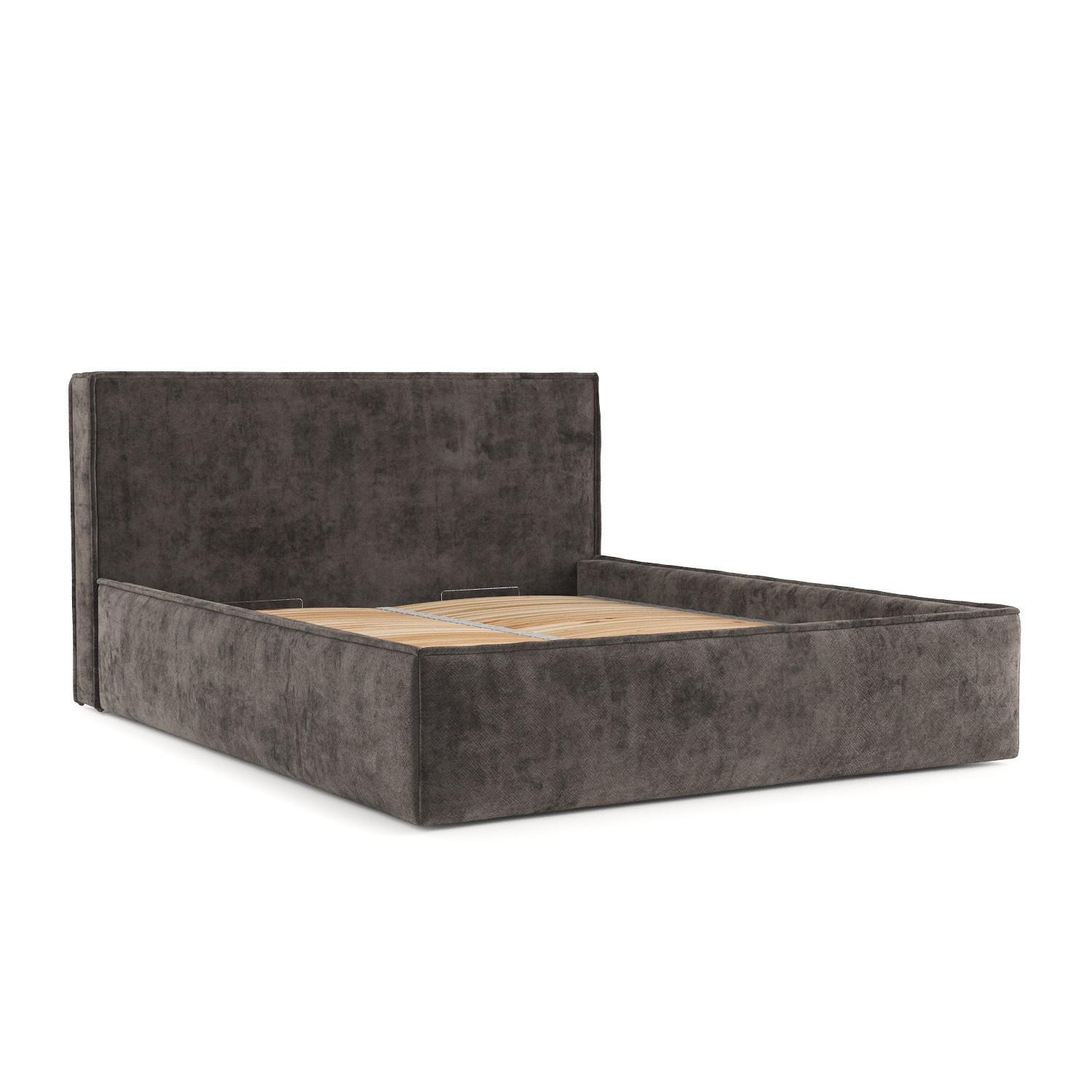 POLSTERBETT Sato mit Stauraum 140/200 cm Braun im Terra NW Stoff - Schwarz/Naturfarben, Holz/Holzwerkstoff (140/200cm) - AltaBeds
