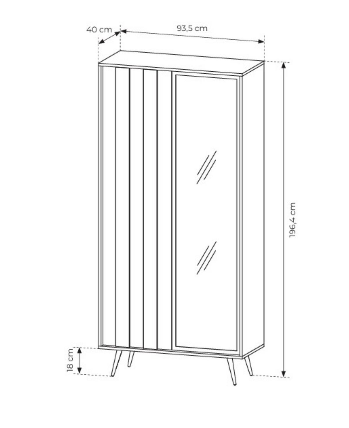 VITRINE DAVANTI 196,4 / 93,5 cm in Eichefarben - Eichefarben, Holzwerkstoff (93.5/196.4/40cm) - MASSENO