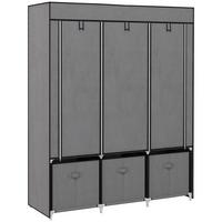 STOFFSCHRANK, Kleiderschrank, Faltschrank mit Reißverschluss, Faltbare Garderobe - Dunkelgrau, Kunststoff/Textil (43/162.5/125cm) - HOMCOM