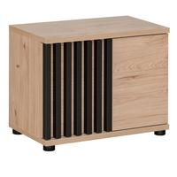 GARDEROBENBANK Eiche Jackson 60 cm, Sitzbank mit Stauraum - Eichefarben/Schwarz, Holzwerkstoff/Kunststoff (60/46/35cm) - Furn.Design