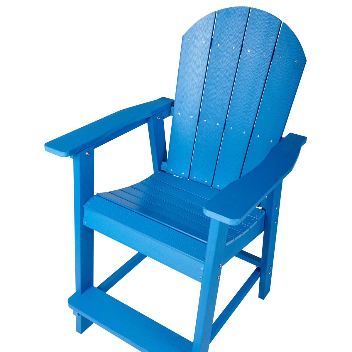 GARTEN-BARSTUHL Blau Adirondack - Blau, Kunststoff (58/124/71cm) - Beliani