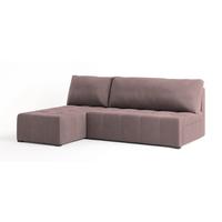 ECKSOFA DOMIRA Rosa Plüsch-Stoff mit Schlaffunktion - Rosa, Holz (200/141cm) - MASSENO