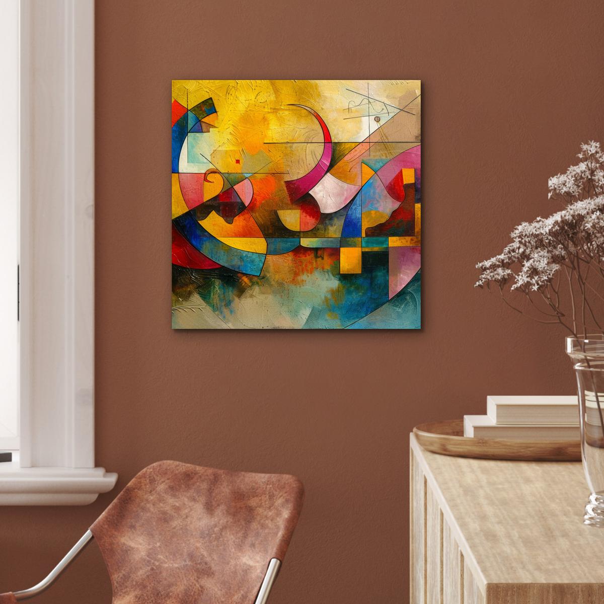 METALLBILD Kunst - Abstrakt - Modern 50x50 cm - Gelb, Metall (50/50cm) - MuchoWow